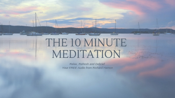Cover art depicting a harbor for meditation audio