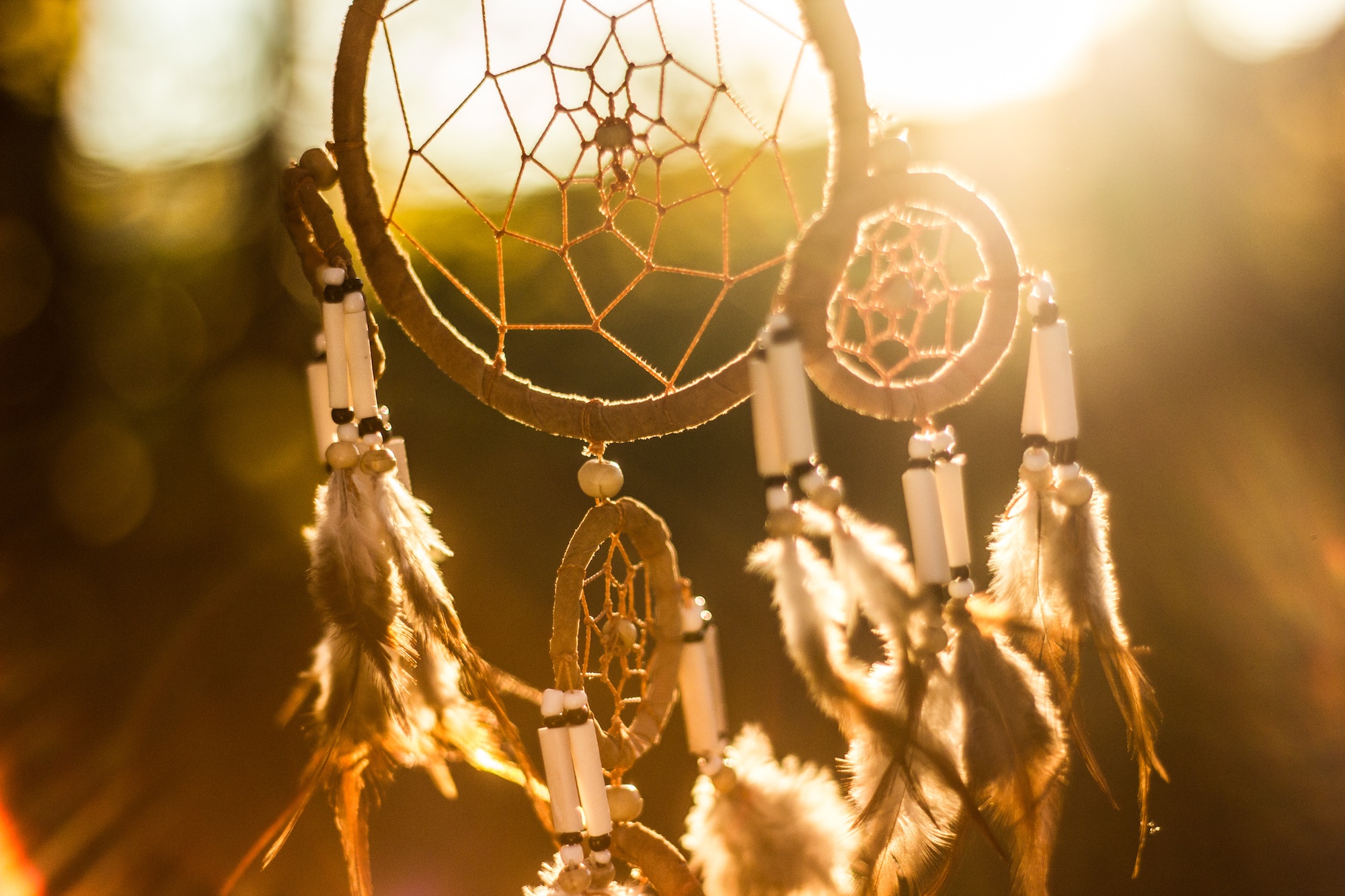 A Dream catcher hanging in window