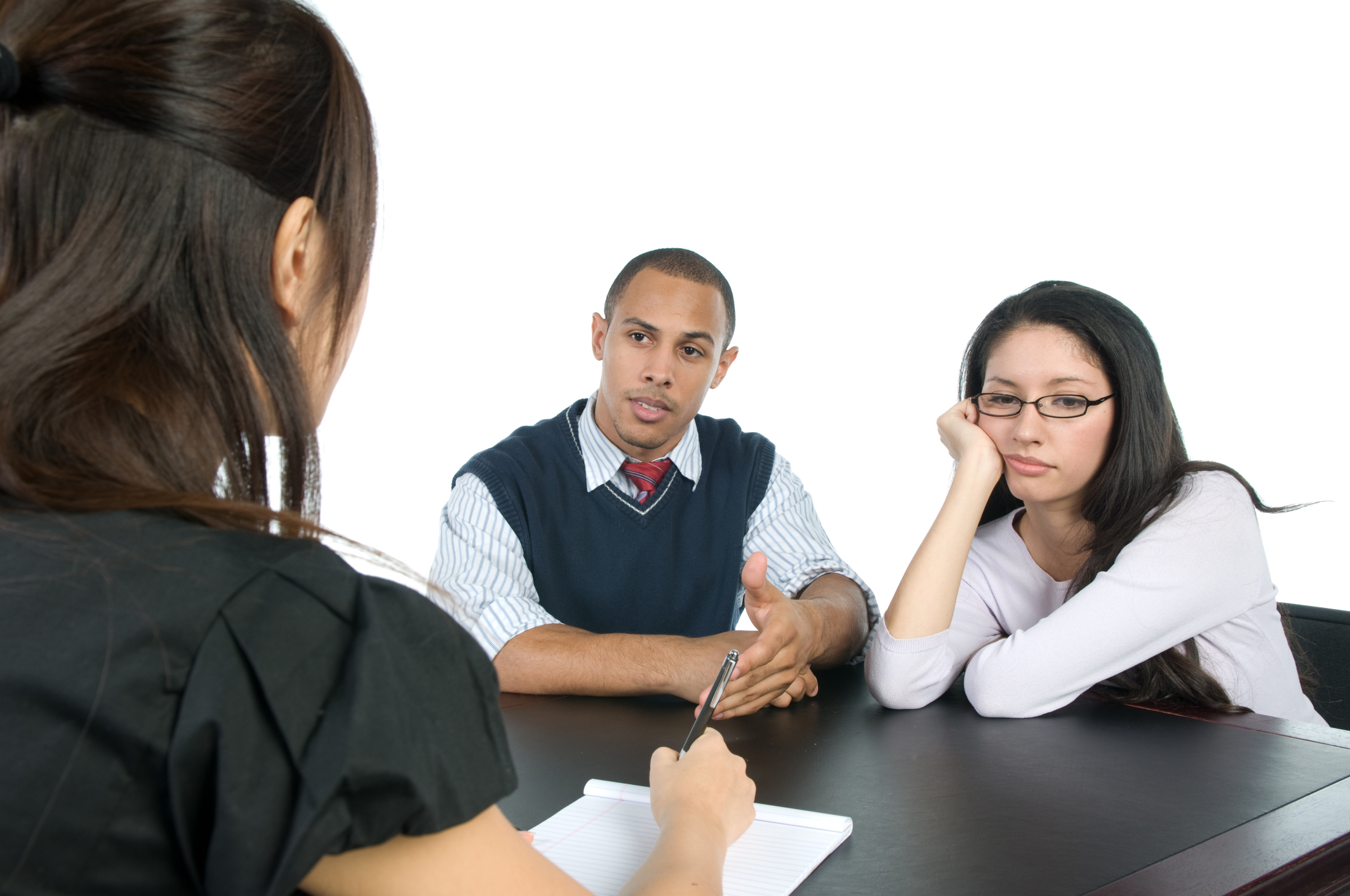 Unhappy couple getting counseling