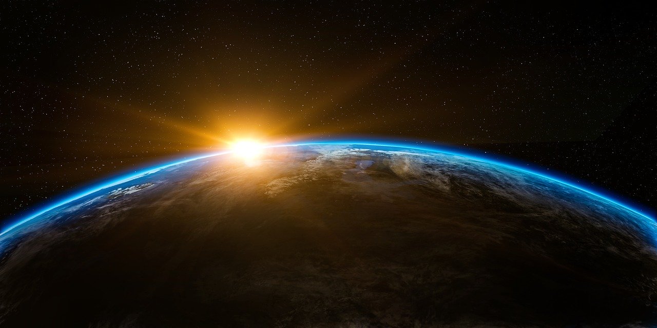 Planet earth at sunrise